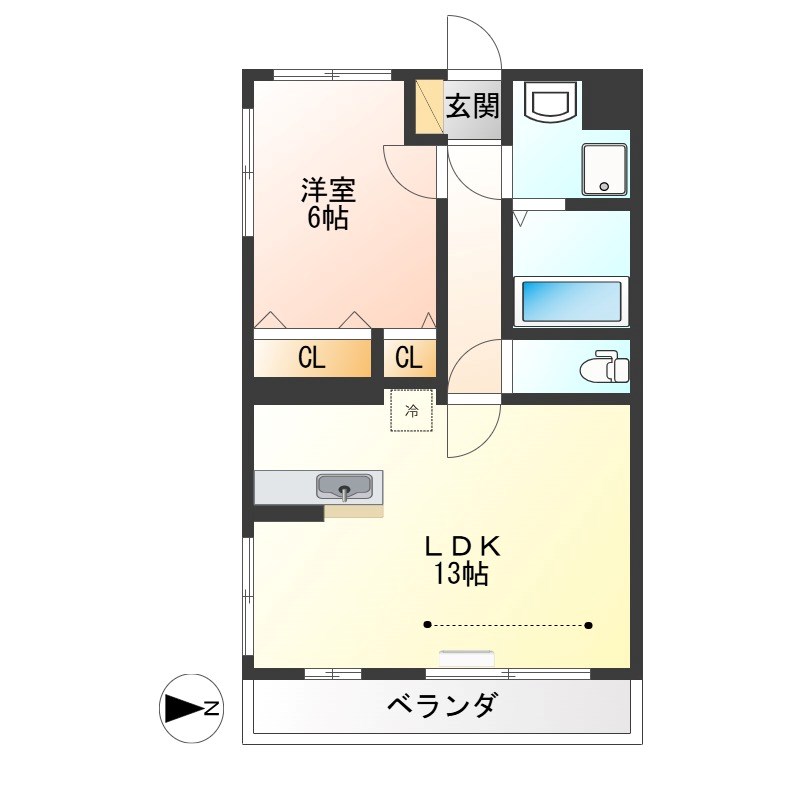 ルーナシティ 208号室 間取り
