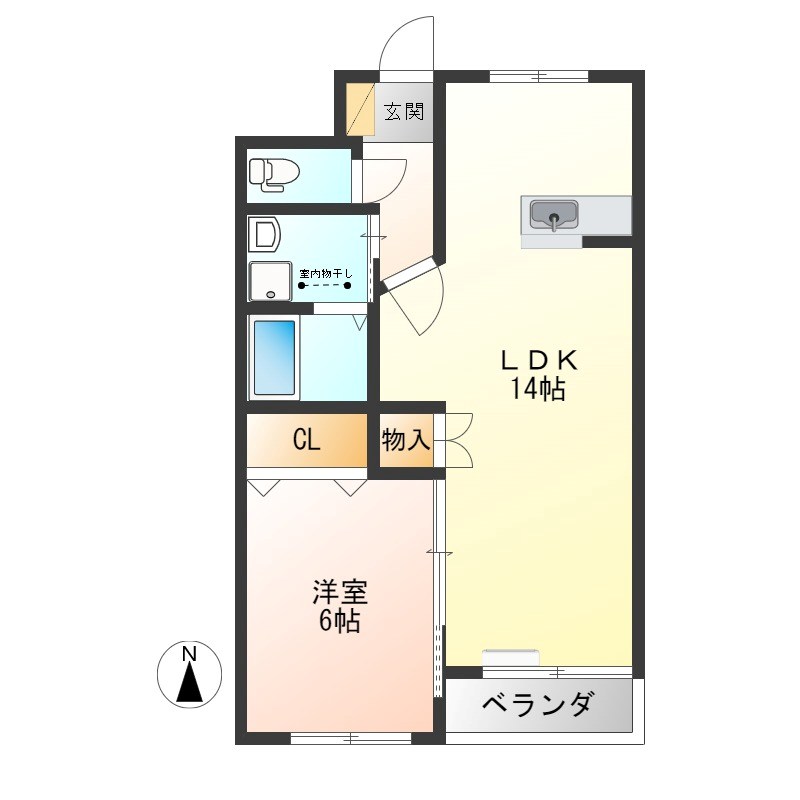 ヴィベール 106号室 間取り