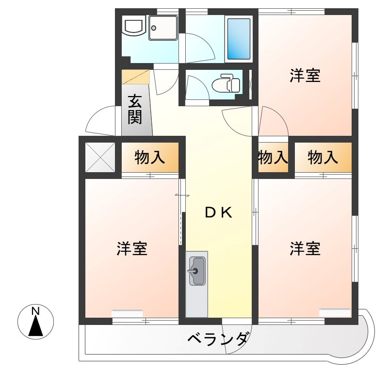 赤羽ハイツ2号棟 201号室 間取り