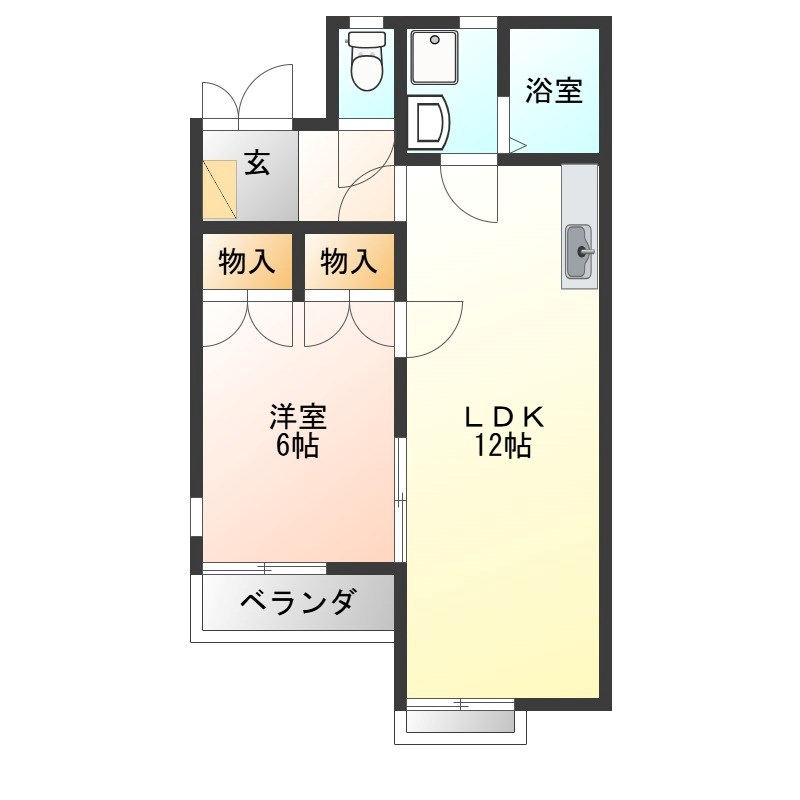 ティファニー森友A 203号室 間取り