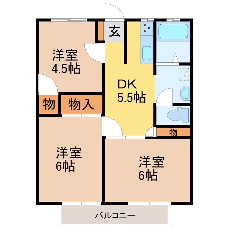 フラワーハイツ 202号室 間取り