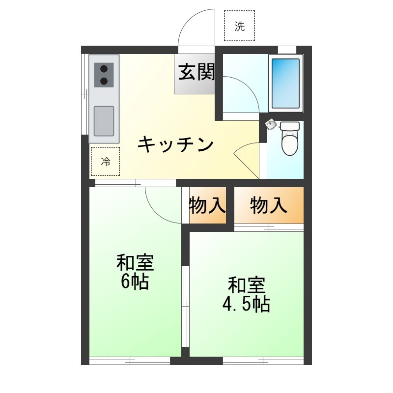 アベアパート 202号室 間取り