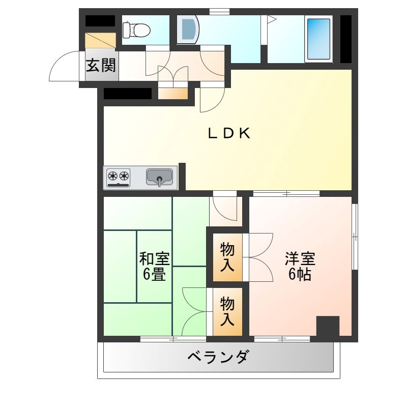 アーバンシェルB館 203号室 間取り