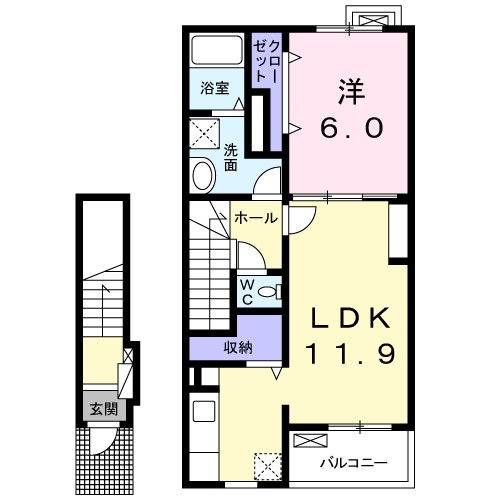 ビオーラ喜沢Ⅱ 203号室 間取り