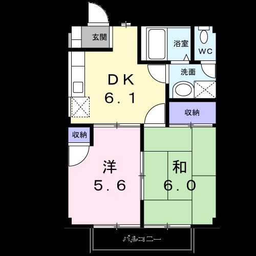 メゾンドファミーユ 202号室 間取り