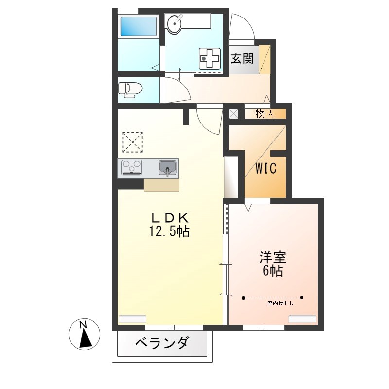 コートヤードG 102号室 間取り