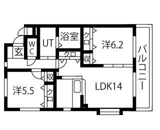 シャルマンテール  106号室 間取り