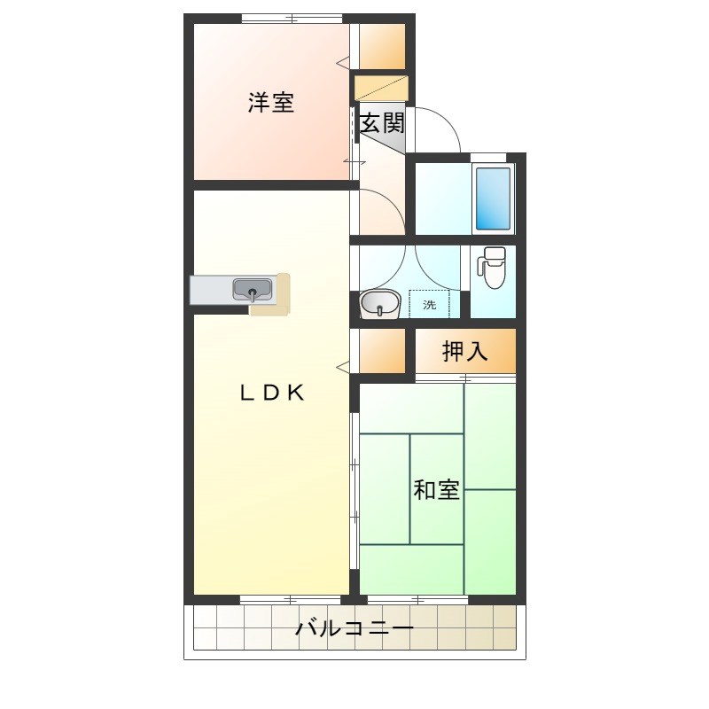 エクセラン佐藤　A棟 102号室 間取り