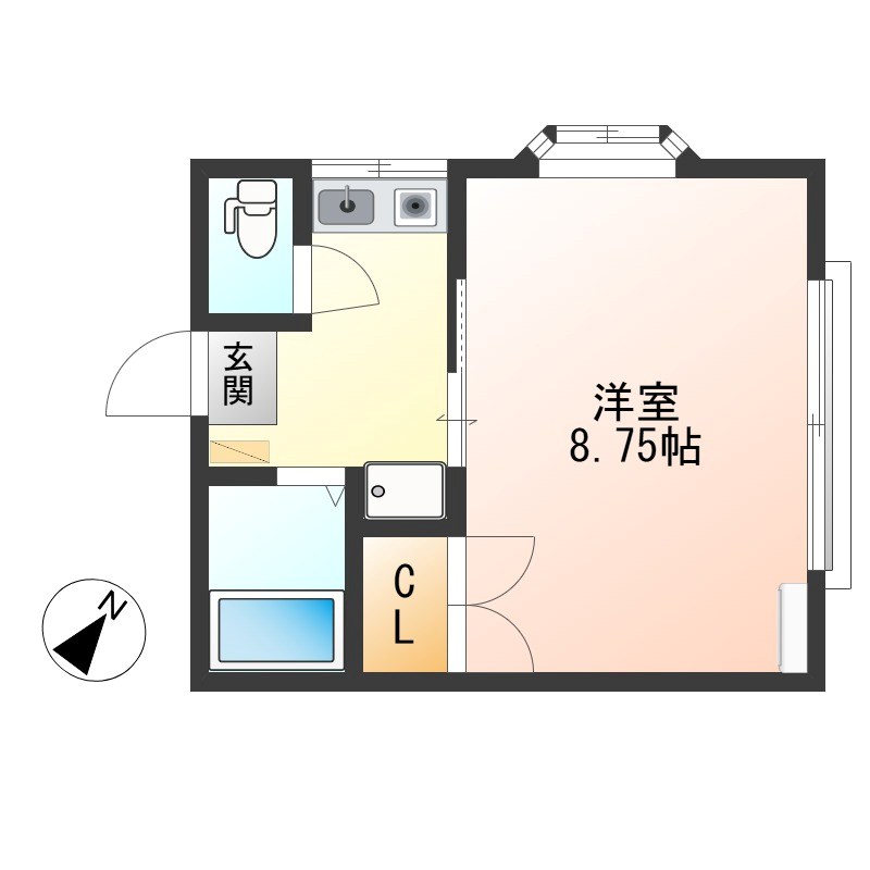 ルミエール上戸祭 201号室 間取り