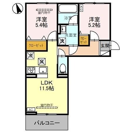 ロータスシャトー 103号室 間取り