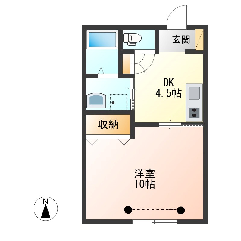 レインボー夢・絆　 F号室 間取り