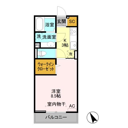 クレセントコートⅡ 205号室 間取り