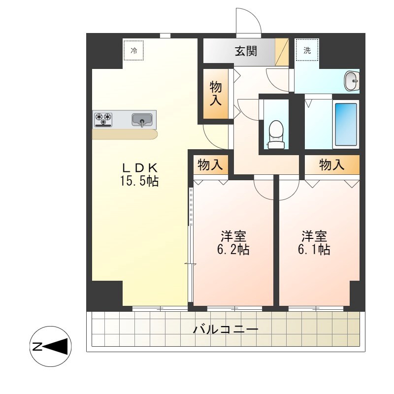 Bella Luce A 1003号室 間取り