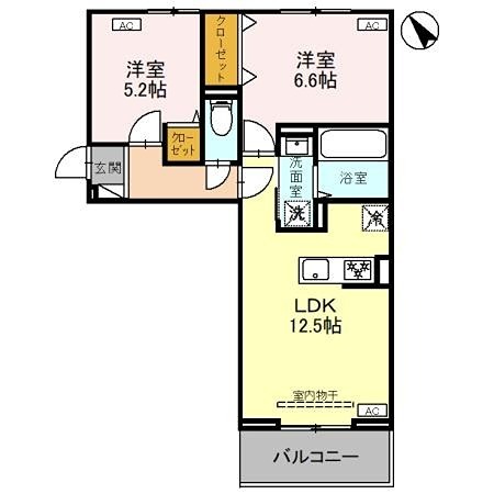 TORISIAS花垣 201号室 間取り