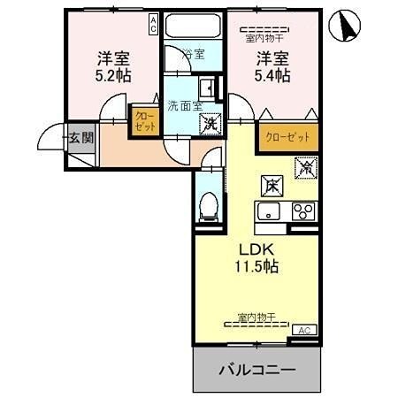 ロータスシャトー 101号室 間取り
