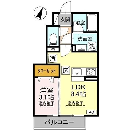 グリーンリーフ 101号室 間取り