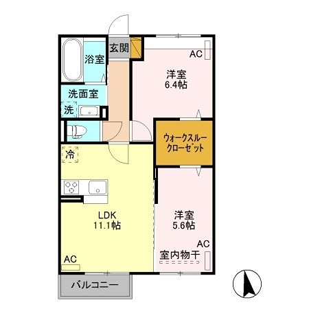 メゾン　ド　キャレⅡ 205号室 間取り