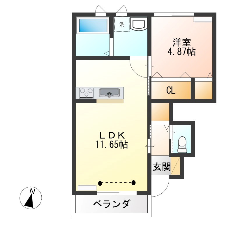 MDイーストⅡ 103号室 間取り
