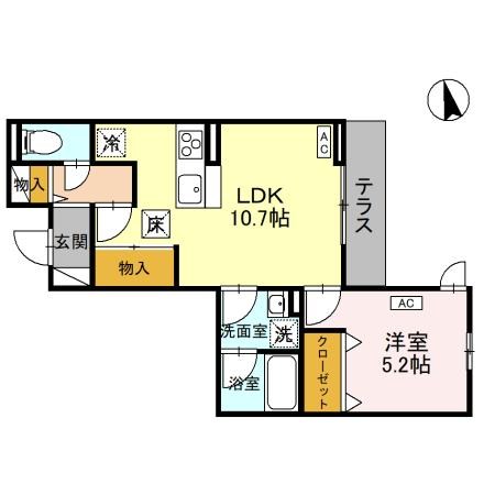 TORISIAS宿郷 102号室 間取り