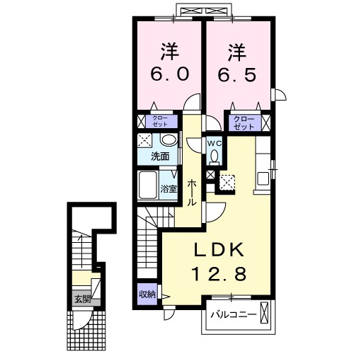 シャン・ド・フルール弐番館 204号室 間取り