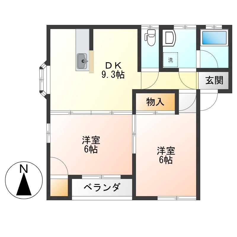 ファミールHIRAKAI B 202号室 間取り