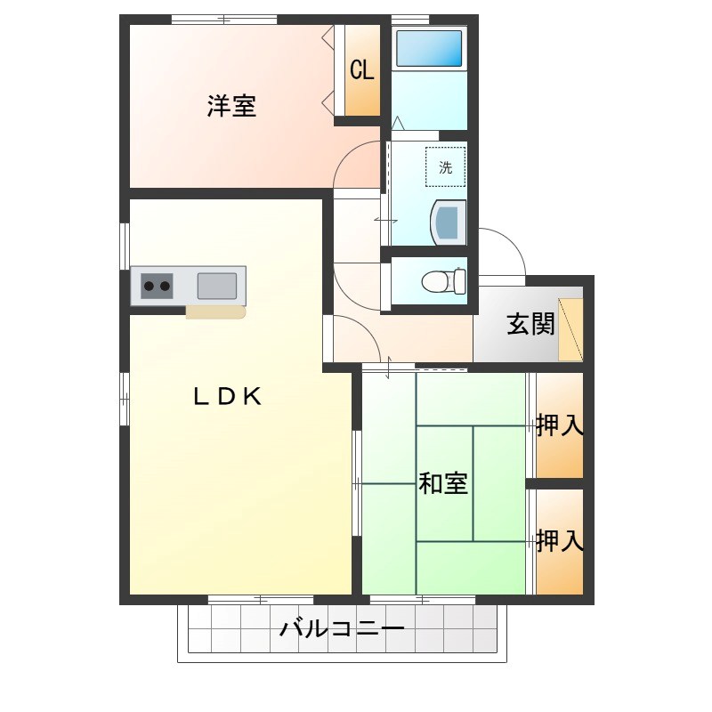 メゾンドシャルマンＡ 202号室 間取り