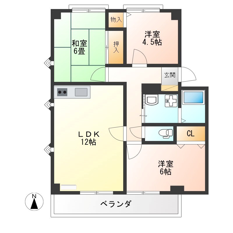 優泰佳ガーデンコート G-301号室 間取り