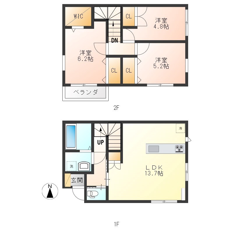 カーサ　ラ・ルーチェA 間取り