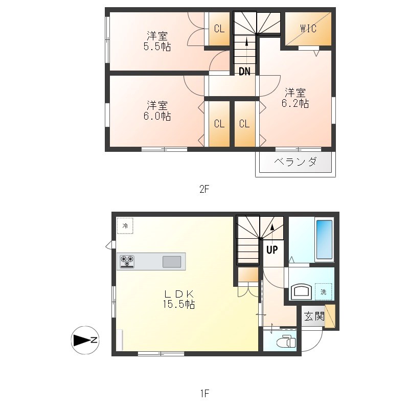 カーサ　ラ・ルーチェB 間取り