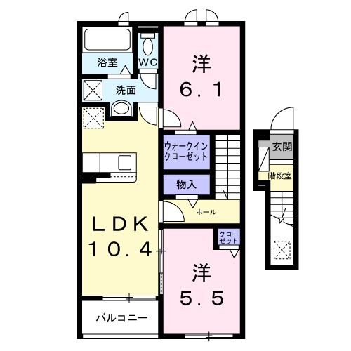 アンフィニ 203号室 間取り