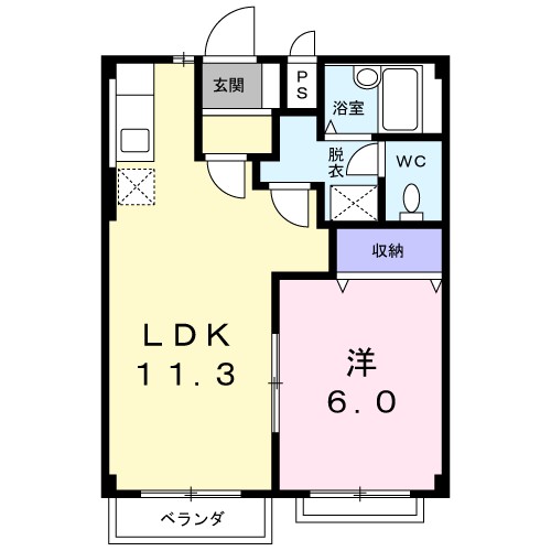 エリール小倉 105号室 間取り