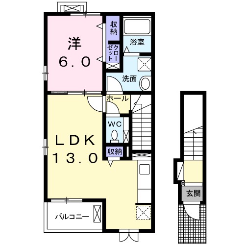 ナナ　Ⅰ 201号室 間取り