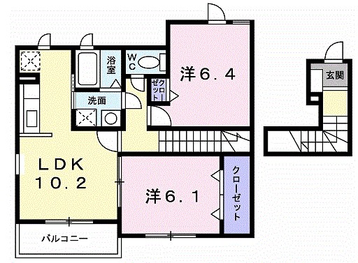 ミルトＢ　（ｍｉｌｄ） 202号室 間取り