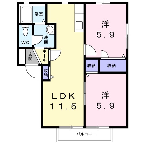 メゾン・リーヴＢ 201号室 間取り