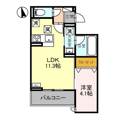 D-GLANZ宿郷 102号室 間取り