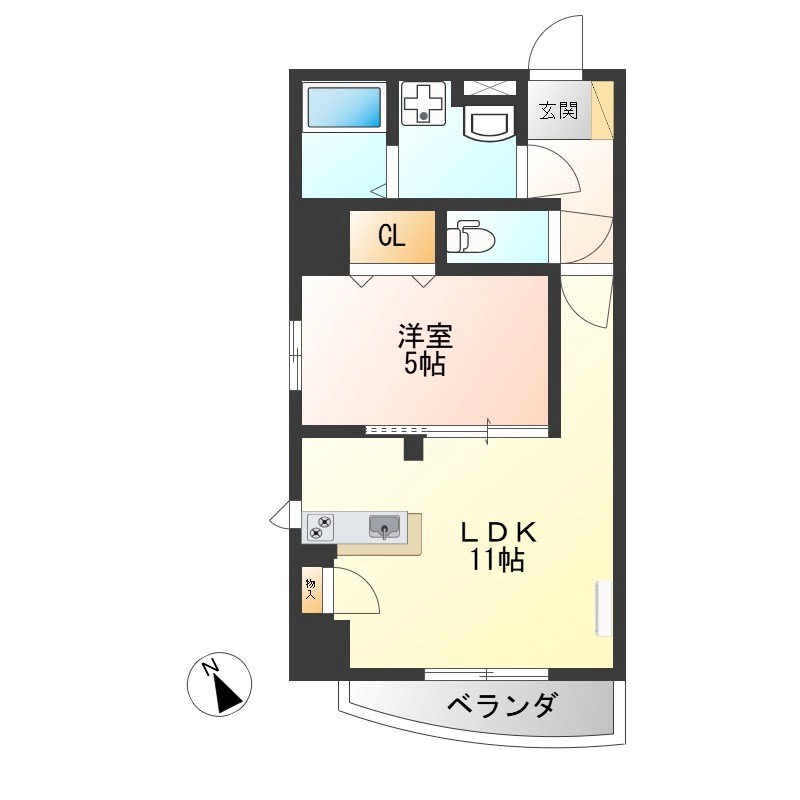 エソール駅前通り 403号室 間取り