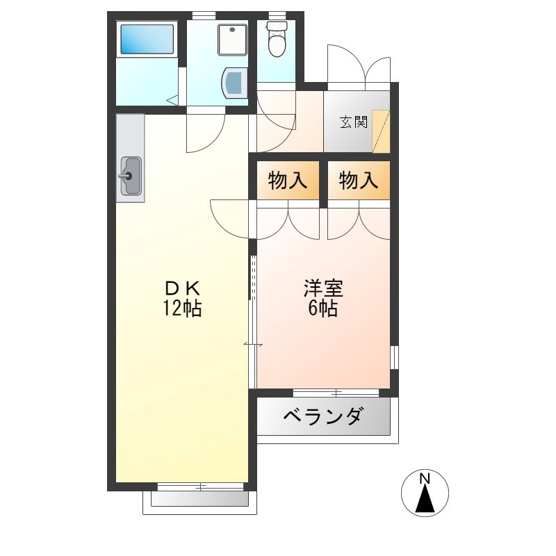 ティファニー森友C 203号室 間取り