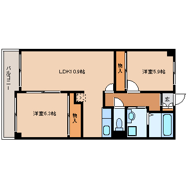 ライブスクエア竹林  407号室 間取り