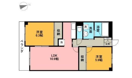 ライブスクエア竹林  608号室 間取り