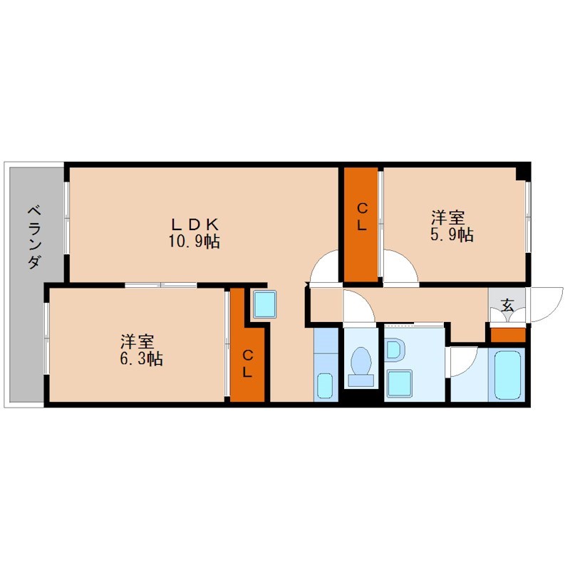 ライブスクエア竹林  607号室 間取り
