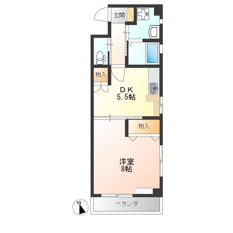 大通り秀栄マンション 501号室 間取り