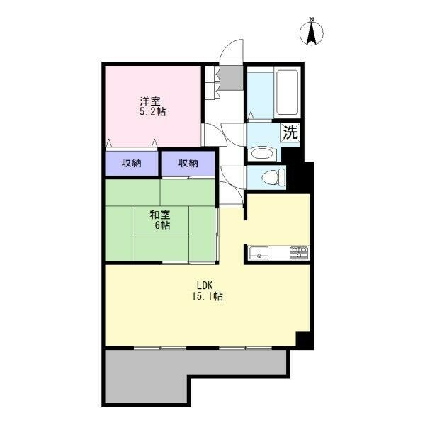 サンポワール宇都宮 505号室 間取り