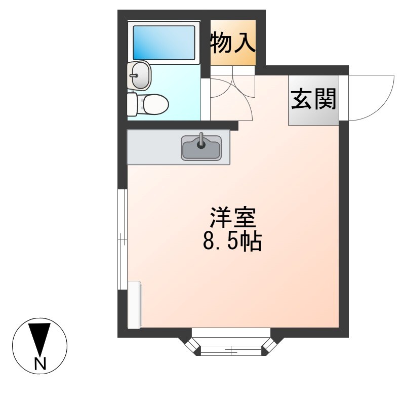 茂原ハイツ 102号室 間取り
