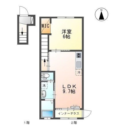 カルテット元今泉Ⅱ 201号室 間取り
