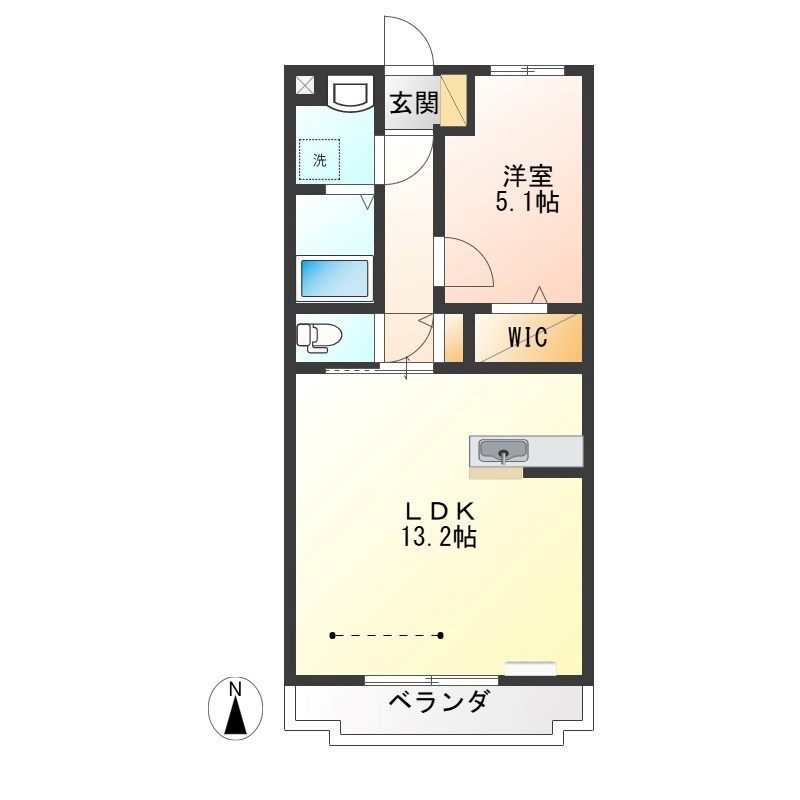 Y&M　L'pur (ルピア)  205号室 間取り