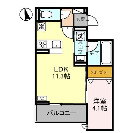 D-GLANZ宿郷 302号室 間取り