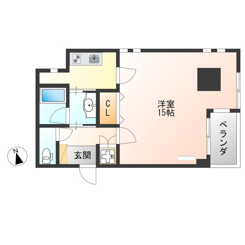 ビュー雷神Ⅲ 805号室 間取り