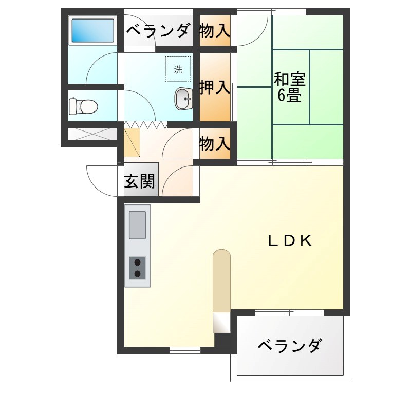 セゾン・ド・みずき 202号室 間取り