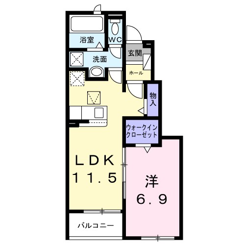 アンフィニ 103号室 間取り