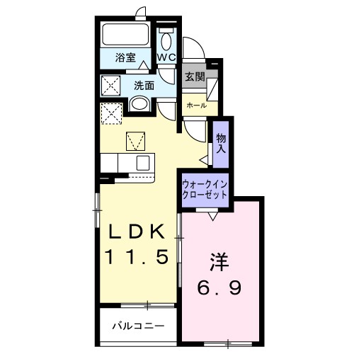 アンフィニ 104号室 間取り